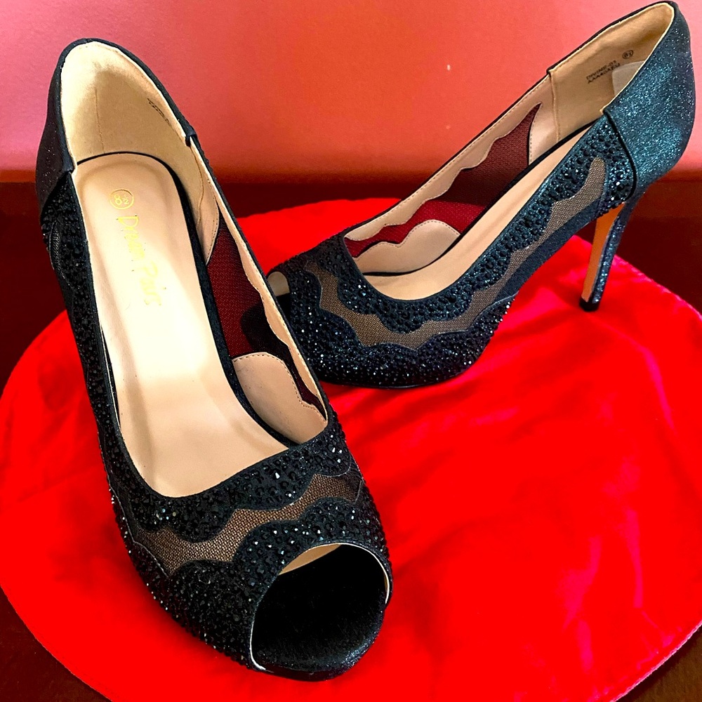 Sexy Black Sparkly Heels